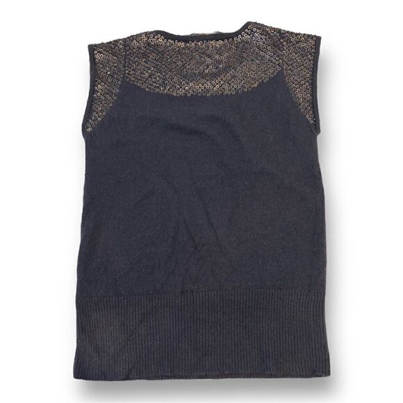 French Connection Navy Blue Sequin Detail Top Size Small - Picture 5 of 5